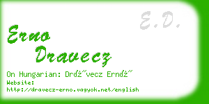 erno dravecz business card